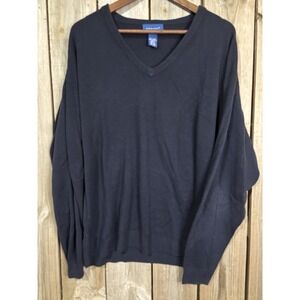 Vintage Towncraft V-Neck Sweater XXL Navy 100% Acrylic 80s 90s Made In Hong Kong